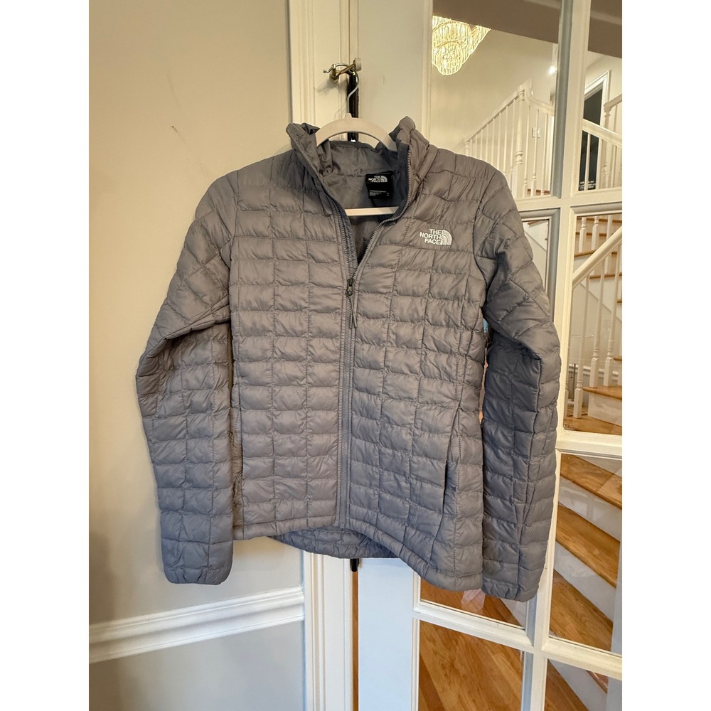 The North Face Thermoball Eco Puffer Jacket Grey Womens XS Full Zip Quilted